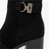 NeroGiardini High Block Heel Buckle Boot - Black Suede